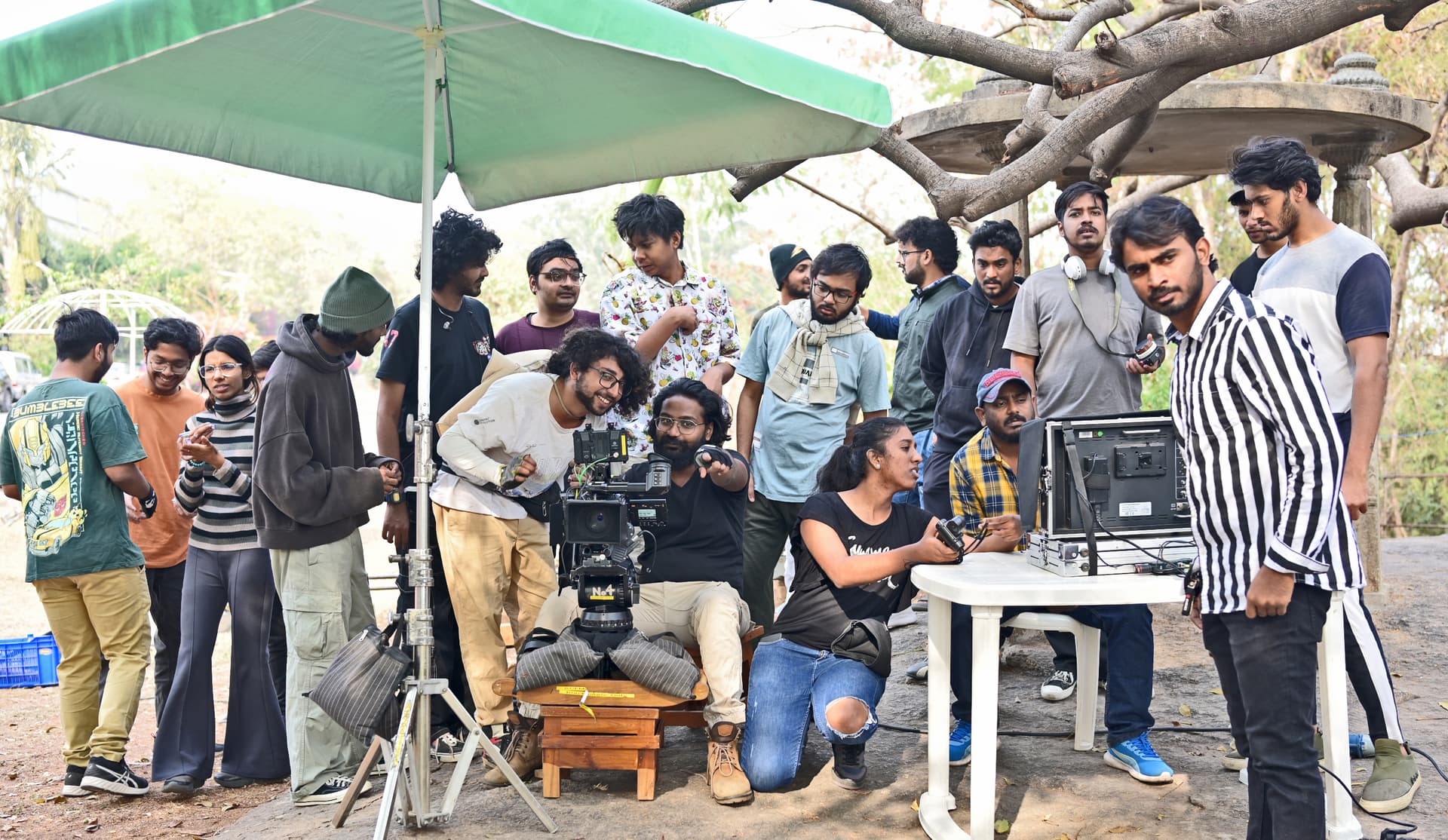 Film crew on set
