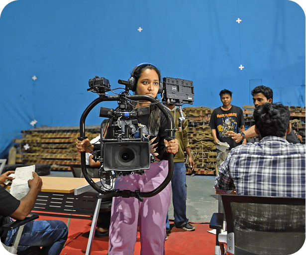 Film production crew on set